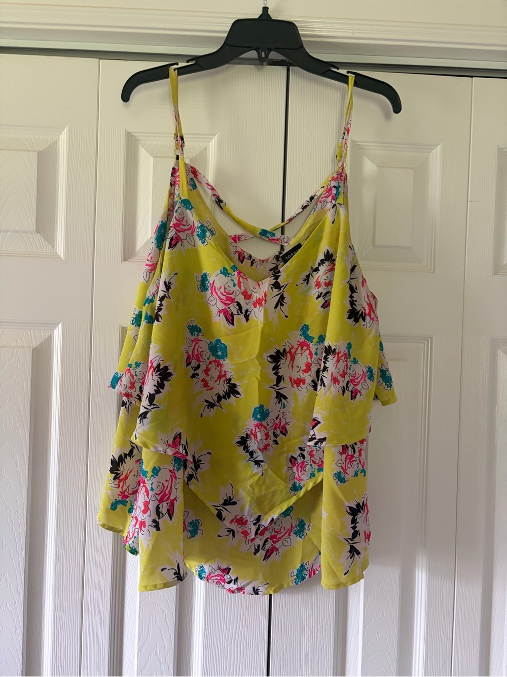 torrid Yellow Floral Layered Spaghetti Strap Camisole